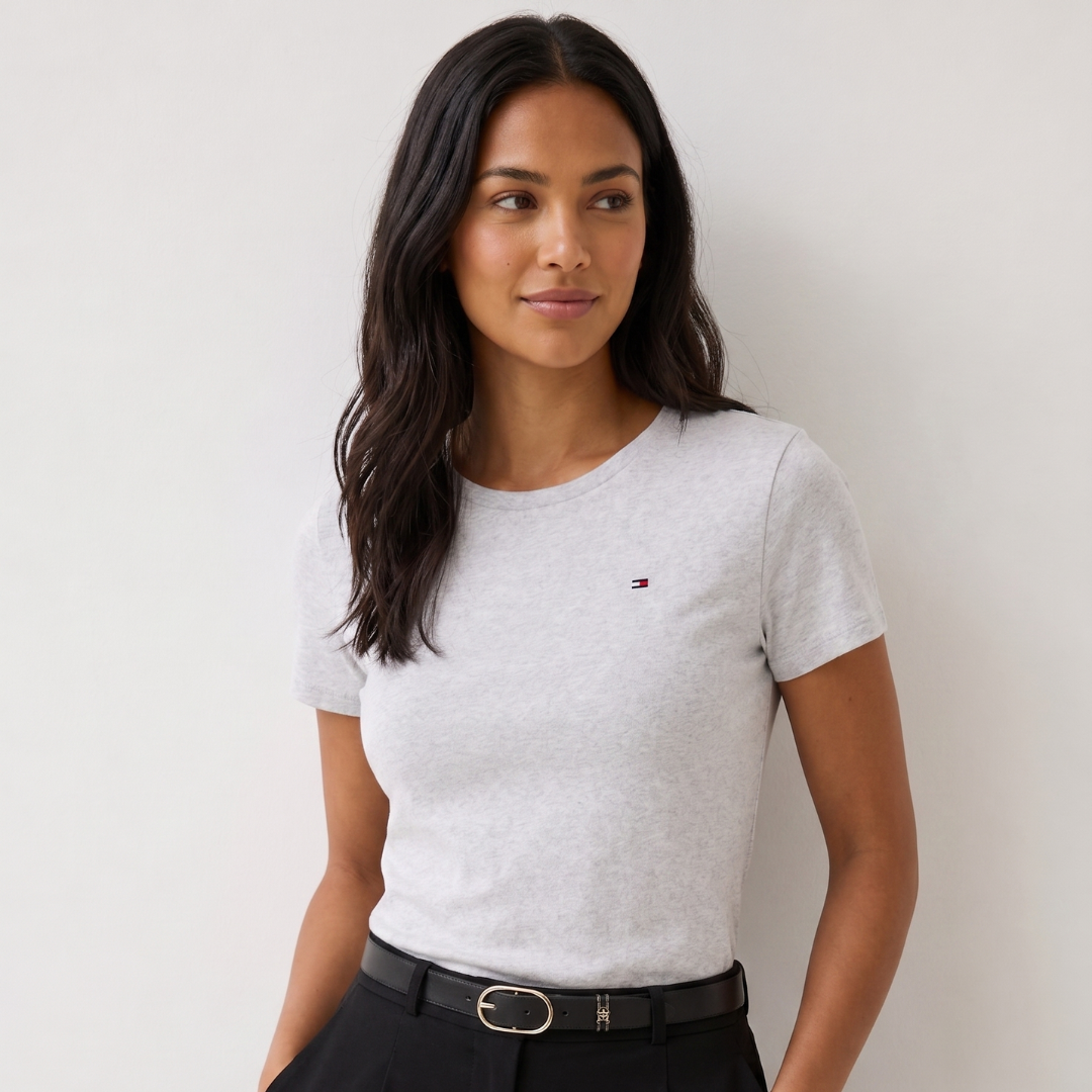 Camiseta de cuello redondo Tommy Hilfiger Gris
