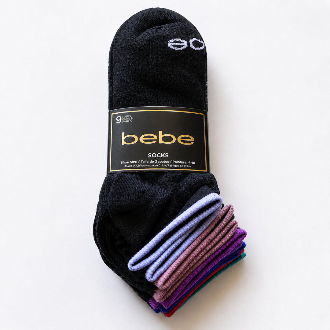 Medias de mujer de 6 pares bebé negro c/colores