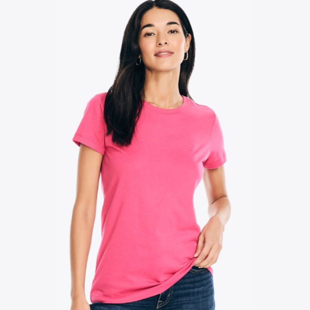 Camiseta de cuello redondo Náutica Rosada