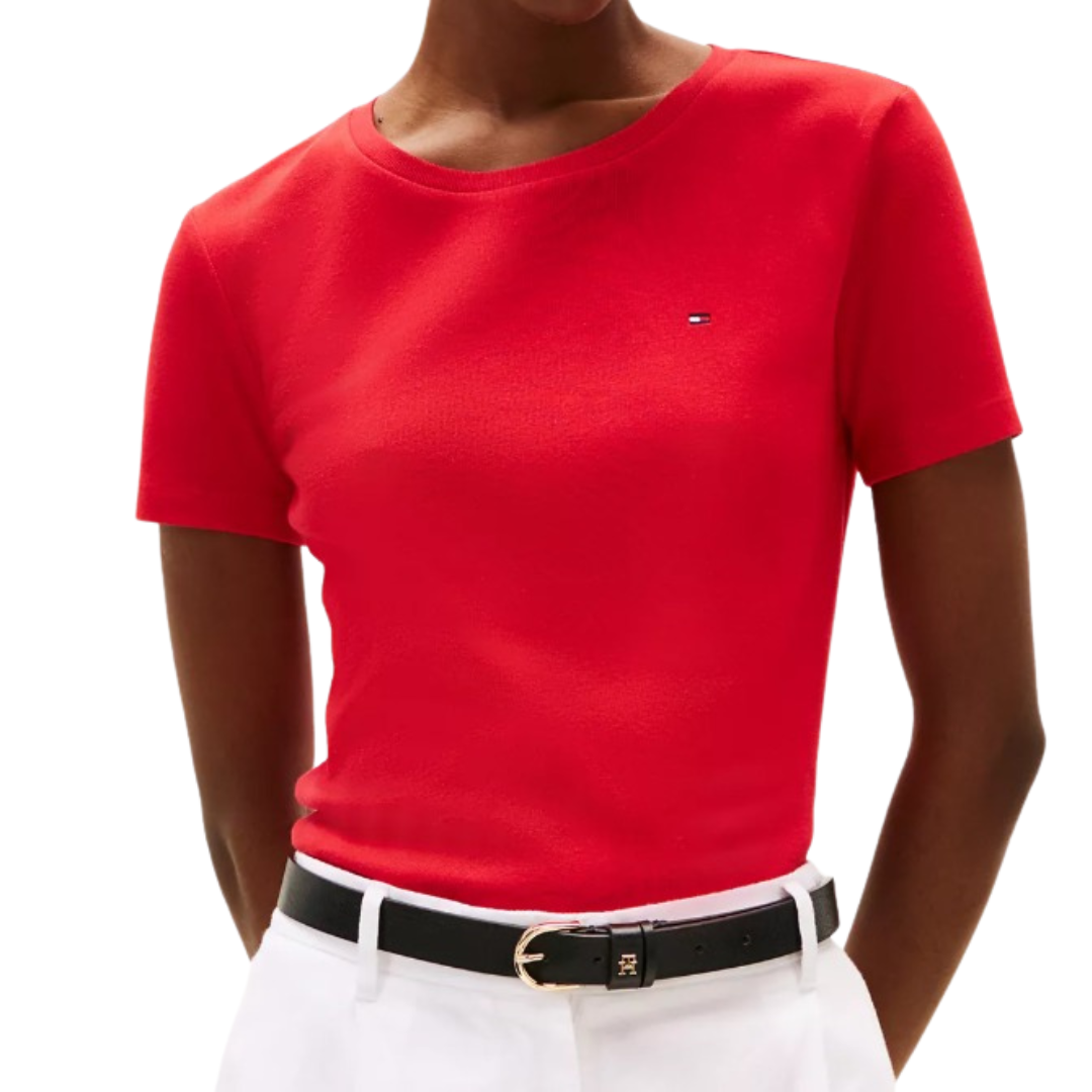 Camiseta de cuello redondo Tommy Hilfiger Roja