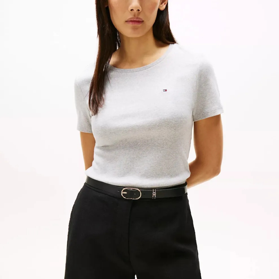 Camiseta de cuello redondo Tommy Hilfiger Gris