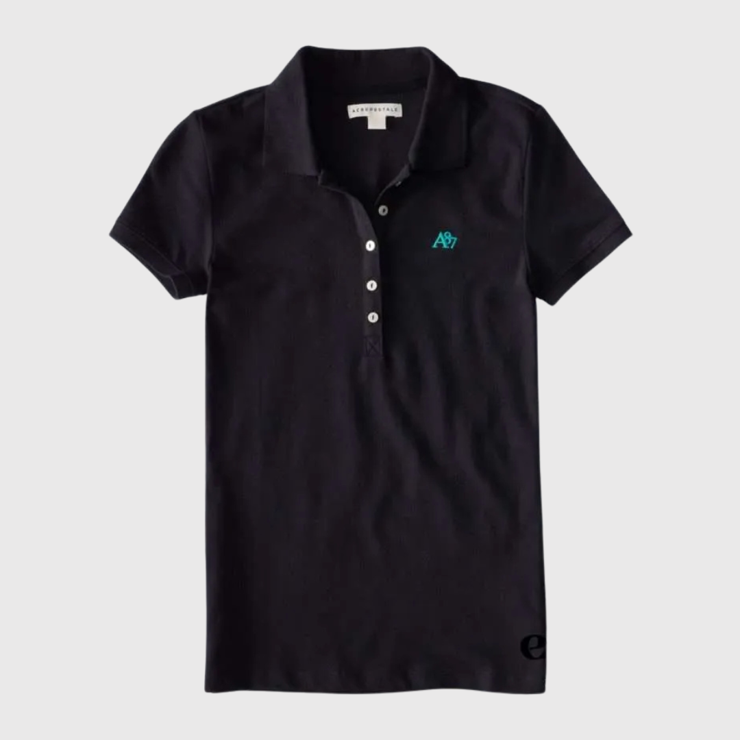 Camiseta tipo Polo de piqué A87 Negra