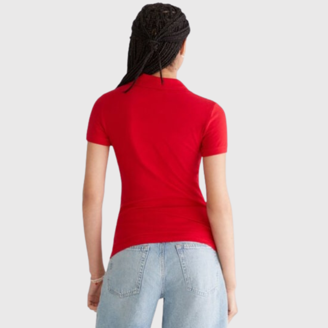 Camiseta tipo Polo de piqué A87 Roja