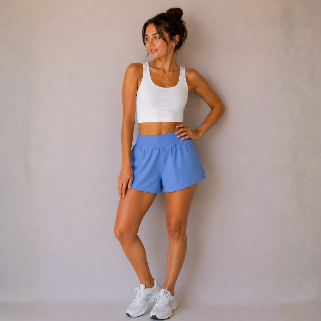 Pantaloneta de mujer celeste Oasics