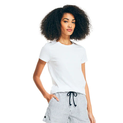 Camiseta de cuello redondo Náutica Blanca