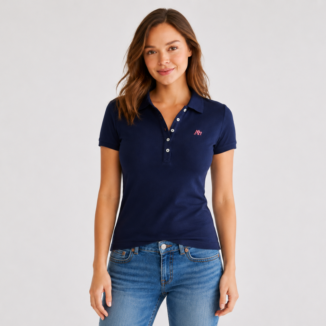 Camiseta tipo Polo de piqué A87 Azul
