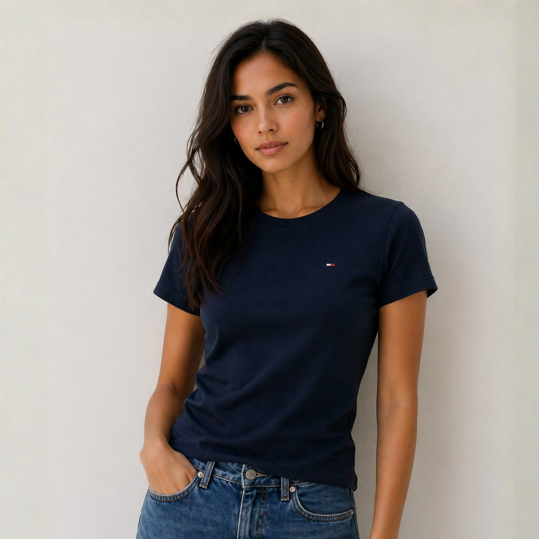 Camiseta de cuello redondo Tommy Hilfiger Azul