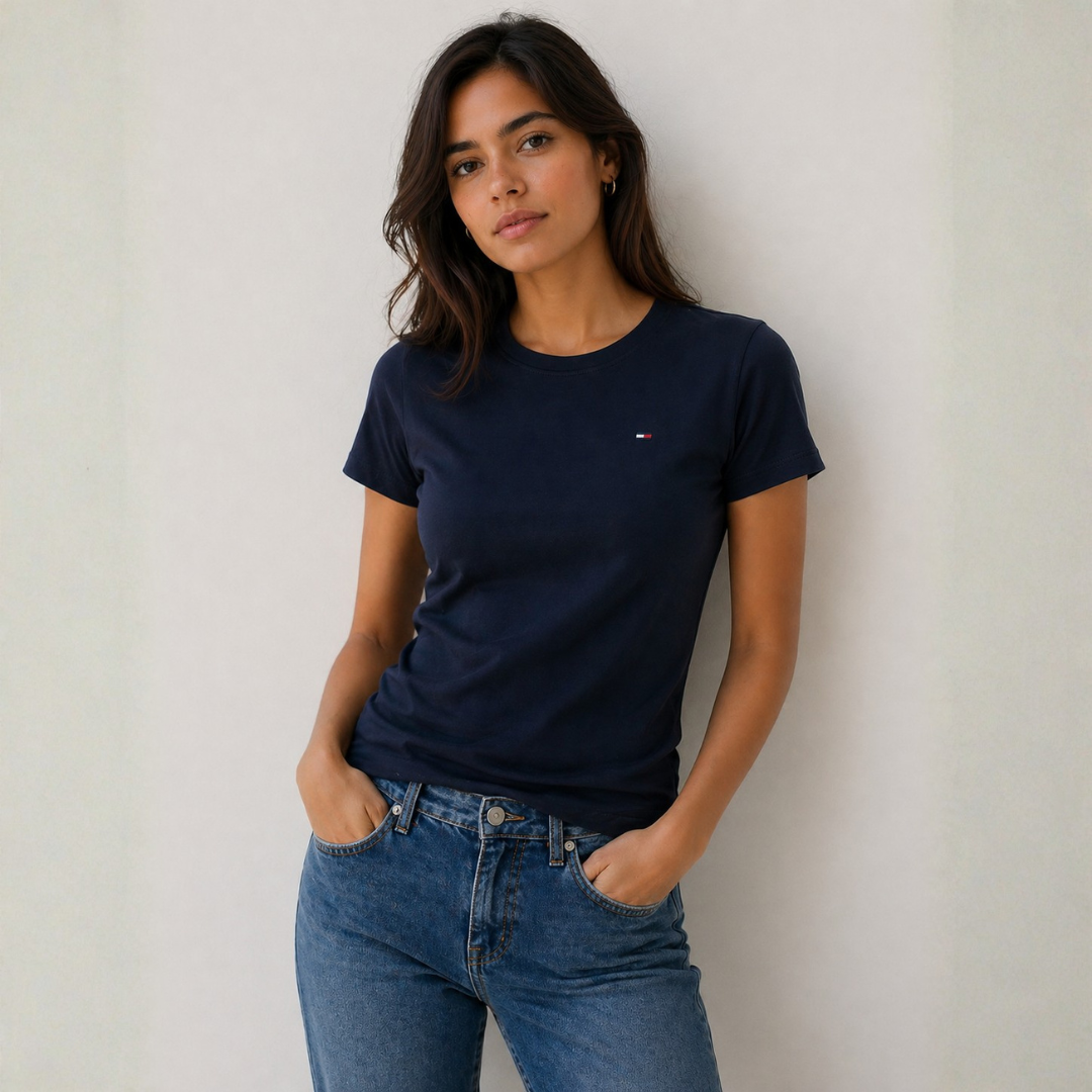 Camiseta de cuello redondo Tommy Hilfiger Azul