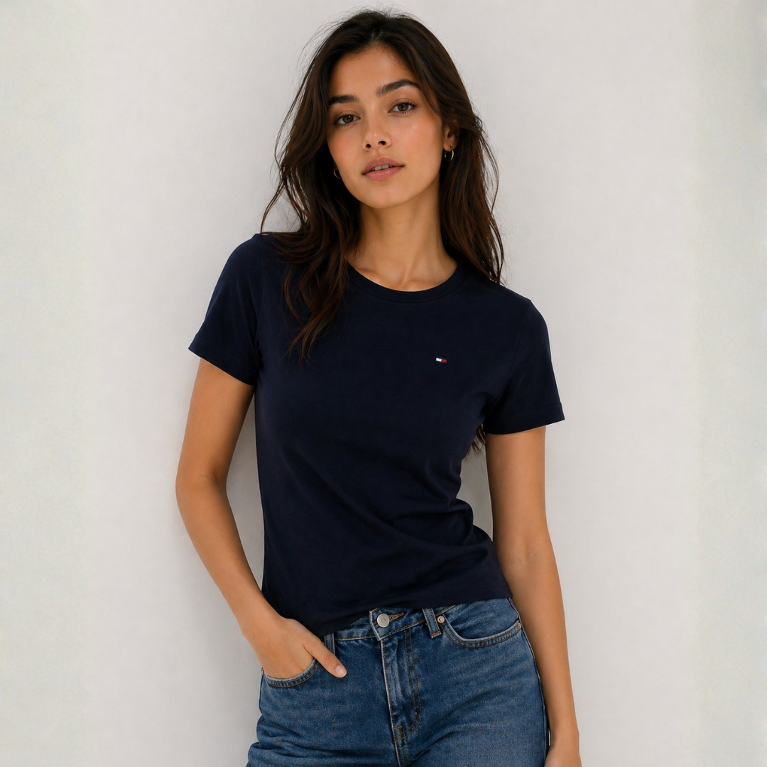 Camiseta de cuello redondo Tommy Hilfiger Azul