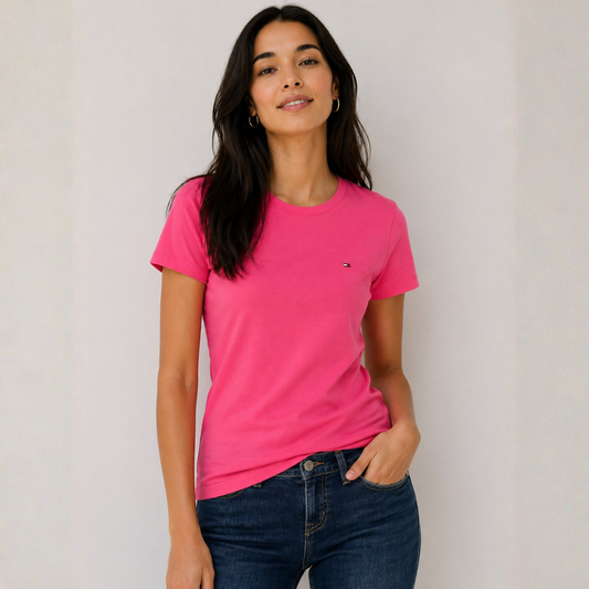 Camiseta de cuello redondo Náutica Rosada