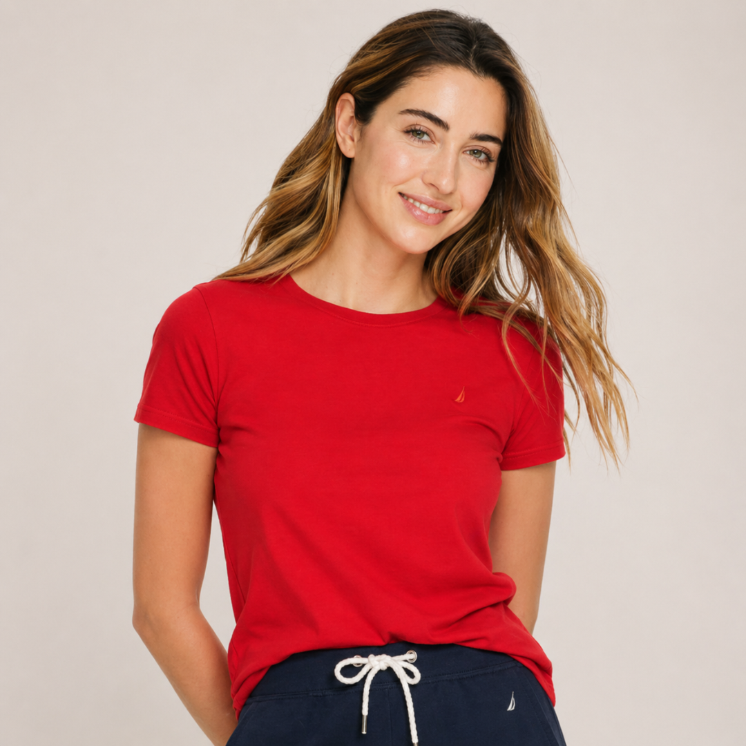 Camiseta de cuello redondo Nautica Roja