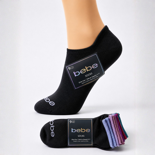 Medias de mujer de 6 pares bebé negro c/colores