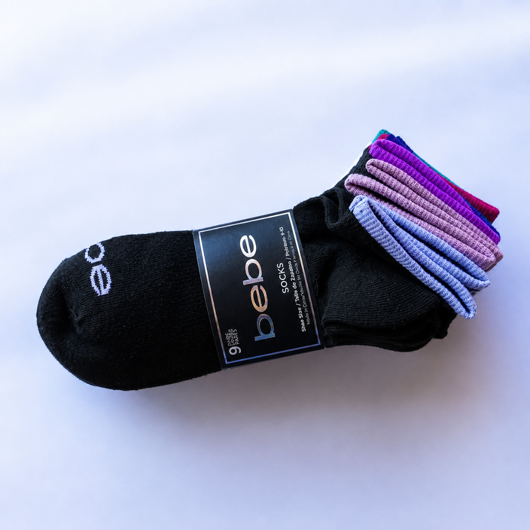Medias de mujer de 6 pares bebé negro c/colores