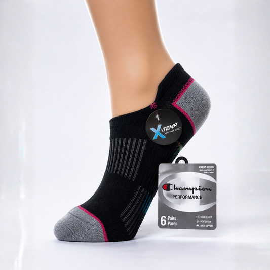 Medias de mujer de 6 pares gris con detalles Champion