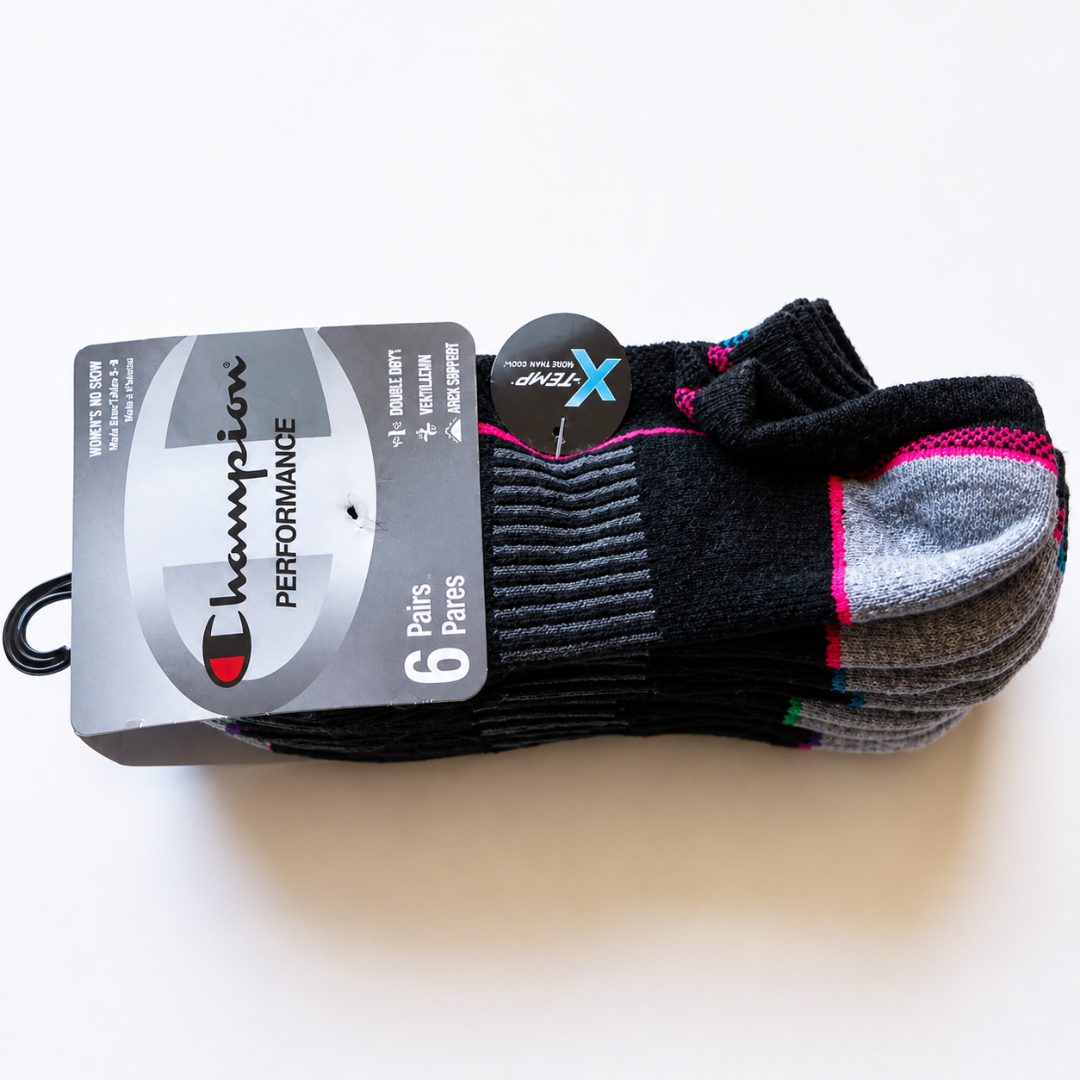 Medias de mujer de 6 pares gris con detalles Champion