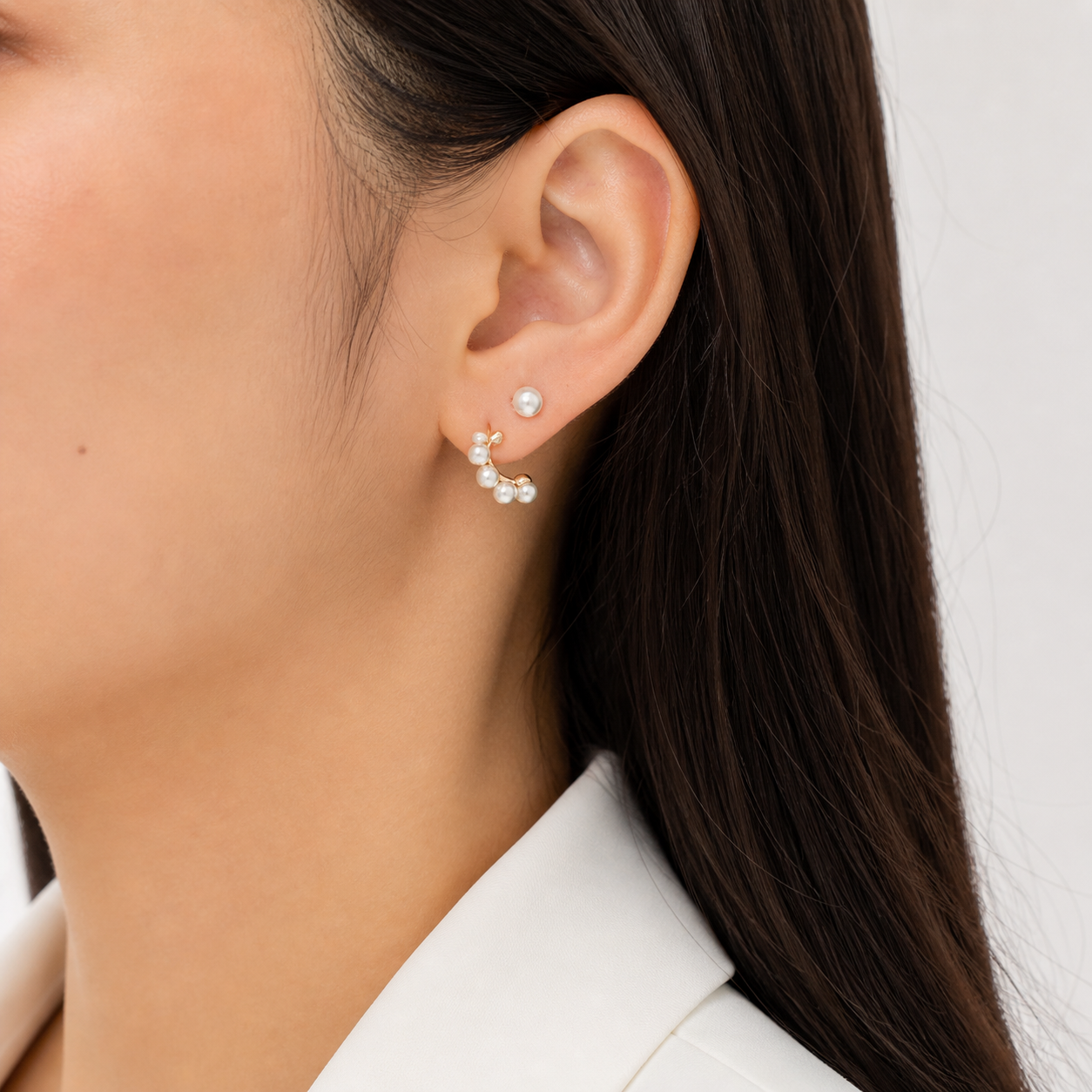 Aretes con detalle de perlas