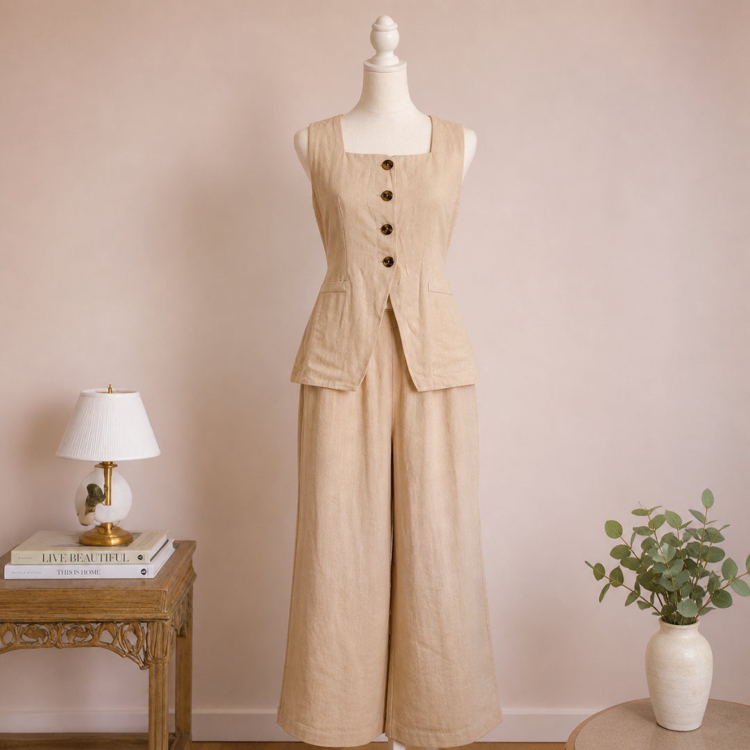 Conjunto dos piezas color crema GLG