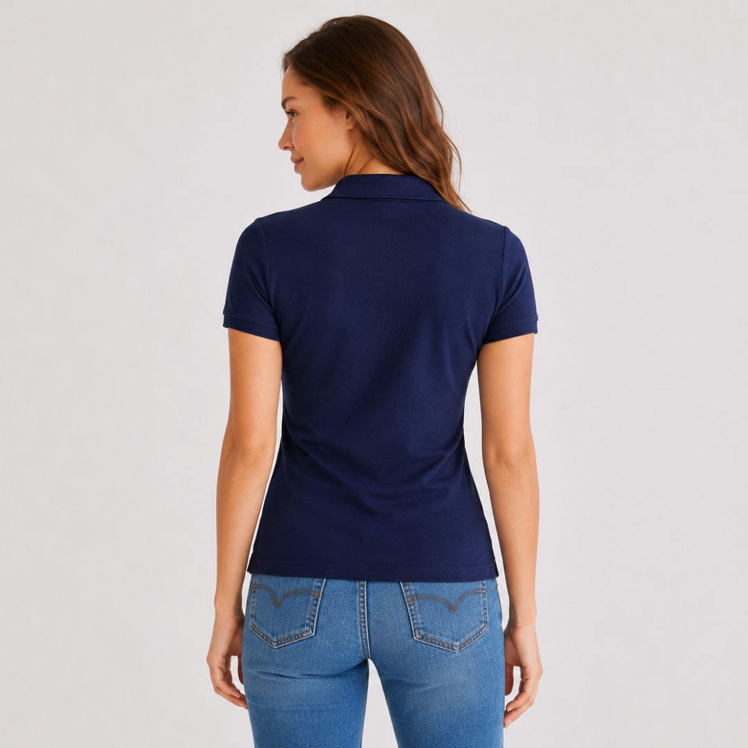 Camiseta tipo Polo de piqué A87 Azul