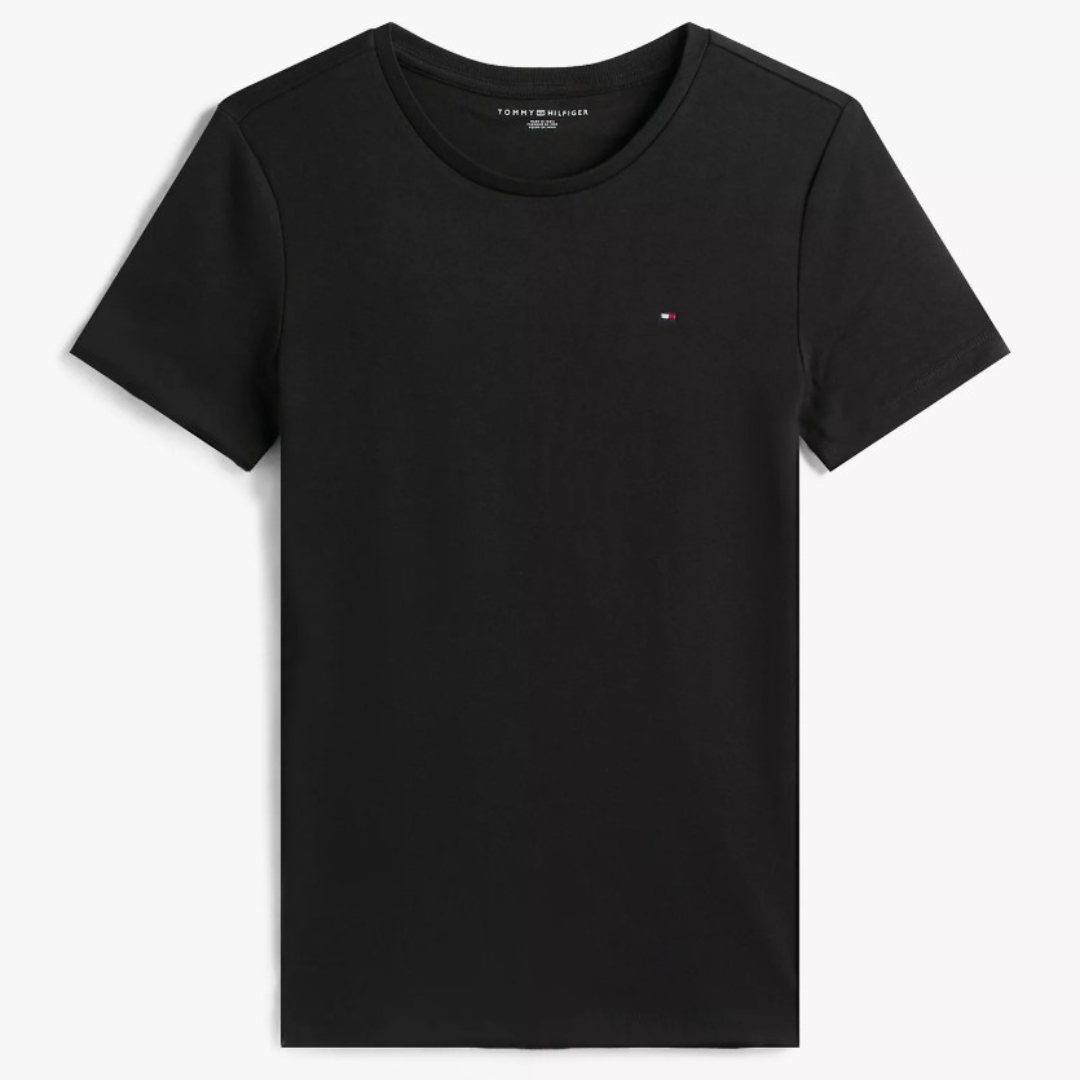 Camiseta de cuello redondo Tommy Hilfiger Negra