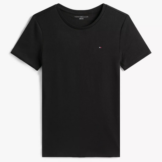 Camiseta de cuello redondo Tommy Hilfiger Negra