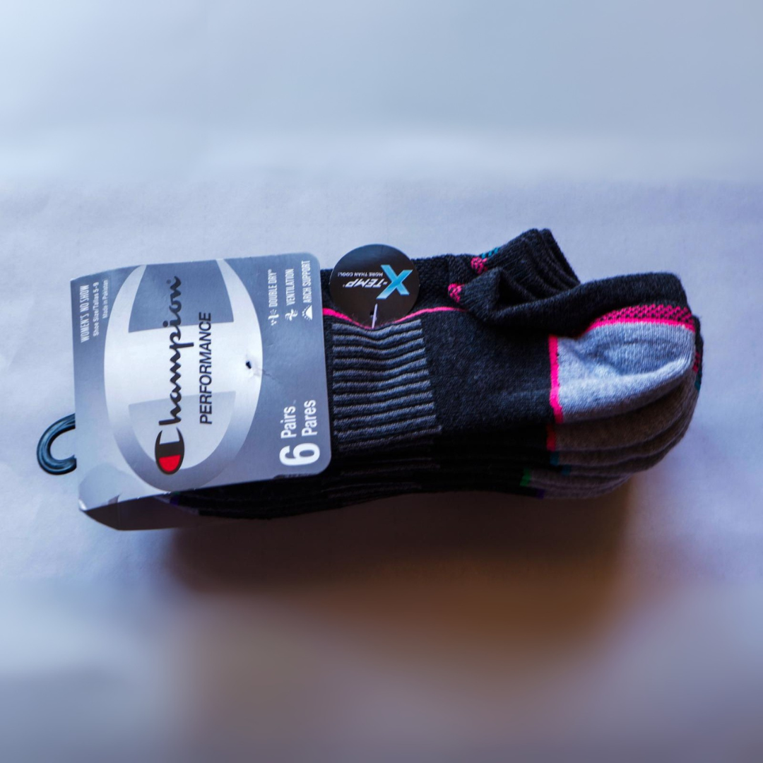 Medias de mujer de 6 pares gris con detalles Champion