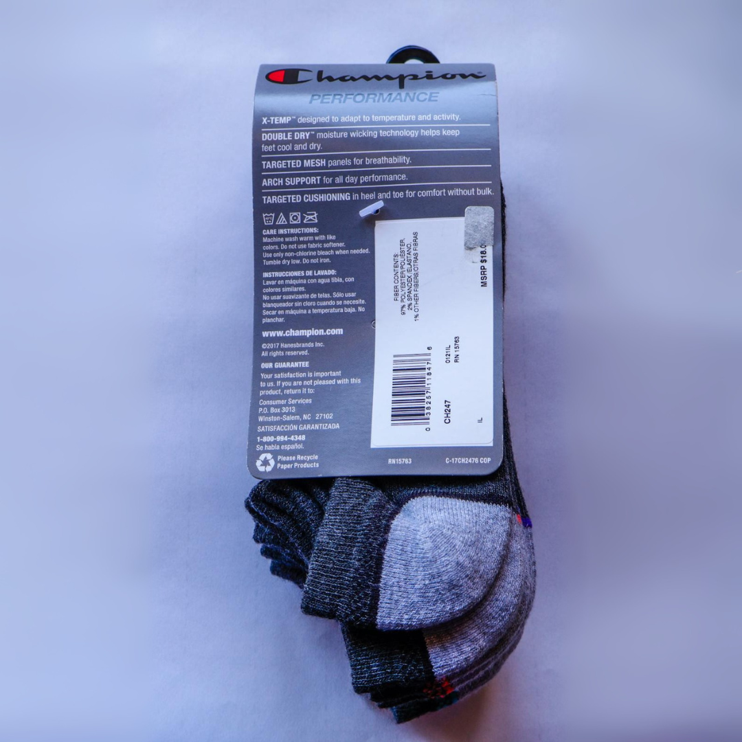 Medias de mujer de 6 pares gris con detalles Champion