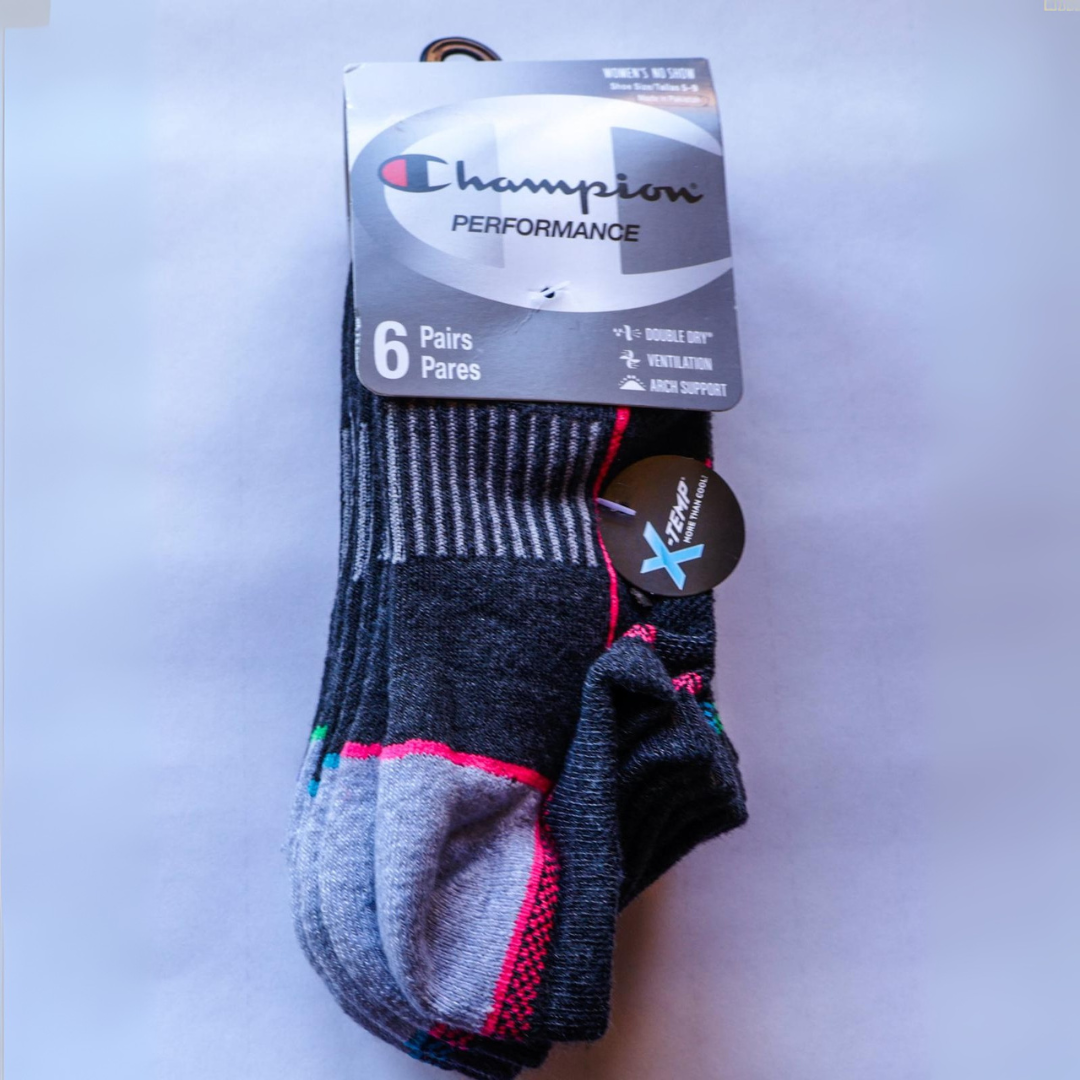 Medias de mujer de 6 pares gris con detalles Champion