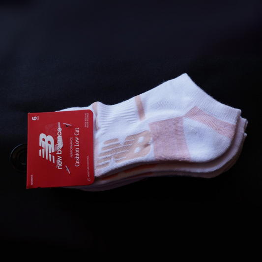 Medias de mujer de 6 pares New Balance blanco con rosa