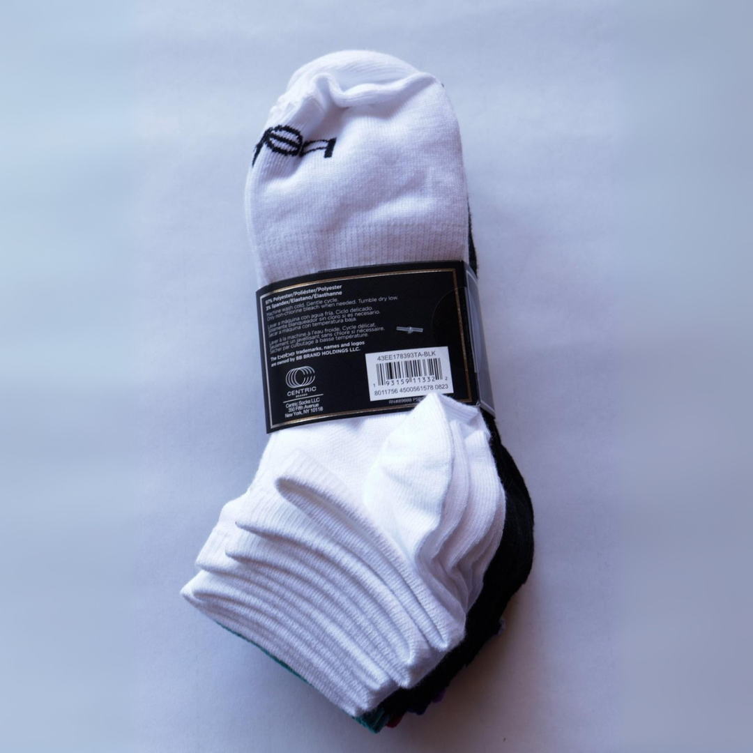 Medias de mujer de 6 pares bebé negro c/colores