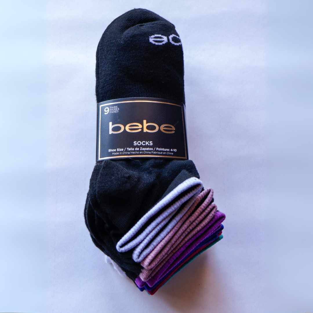 Medias de mujer de 6 pares bebé negro c/colores