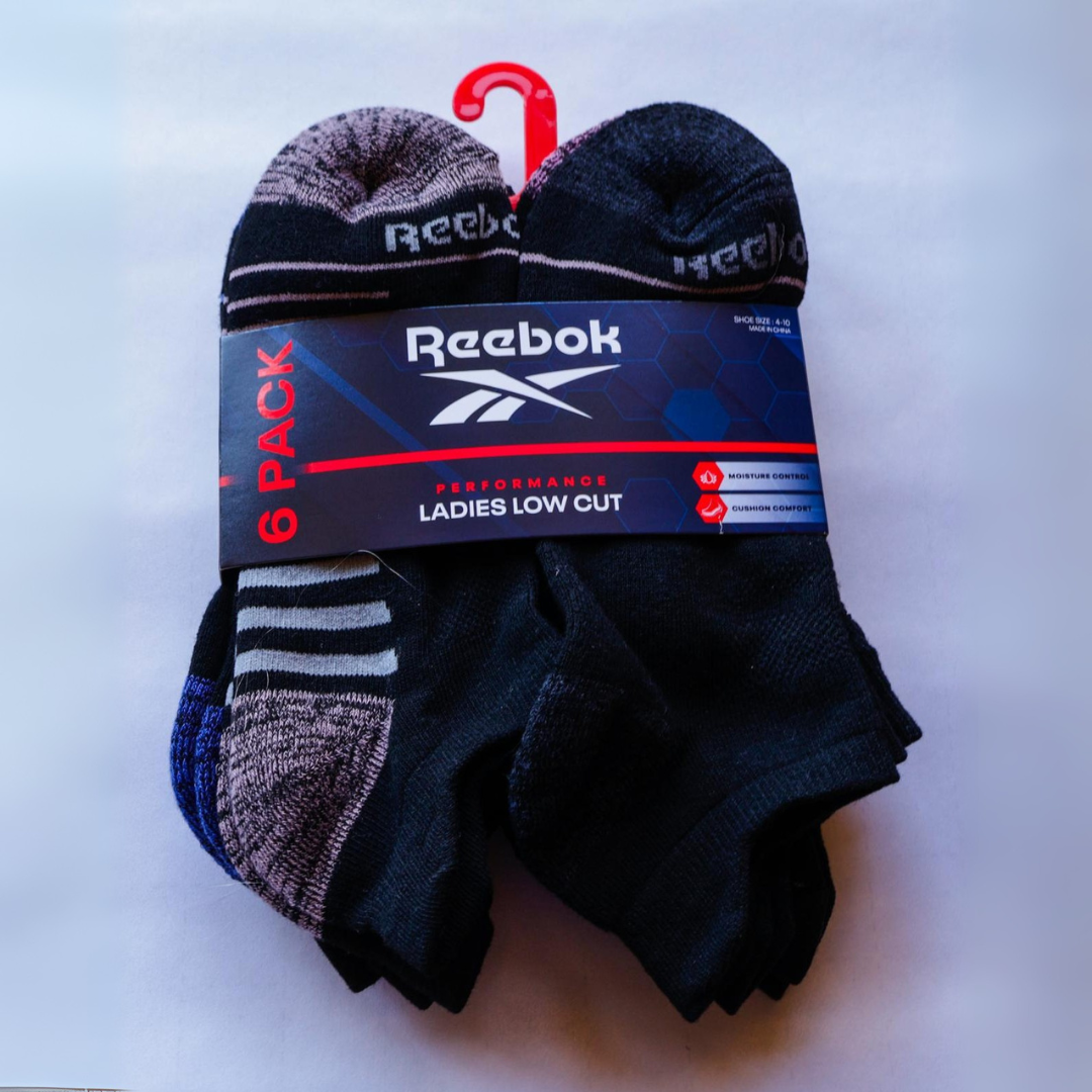 Medias de mujer de 6 pares Rebook negro c/colores