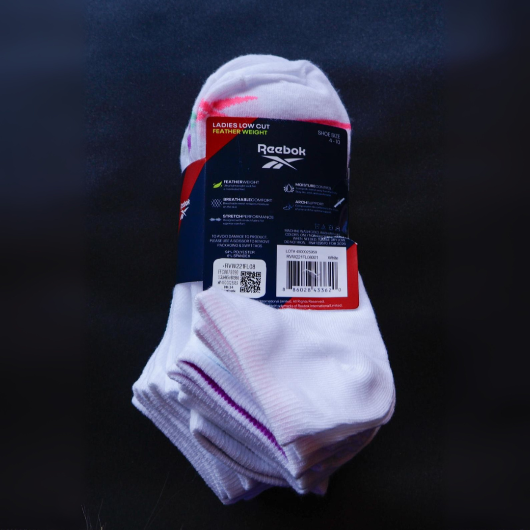 Medias de mujer de 10 pares Rebook blancas c/colores
