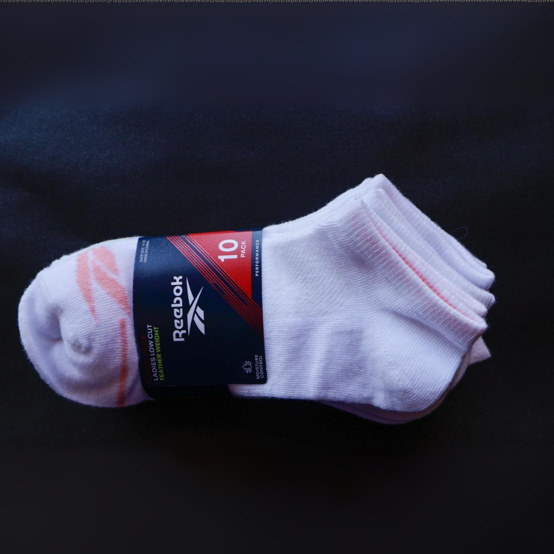 Medias de mujer de 10 pares Rebook blancas c/colores