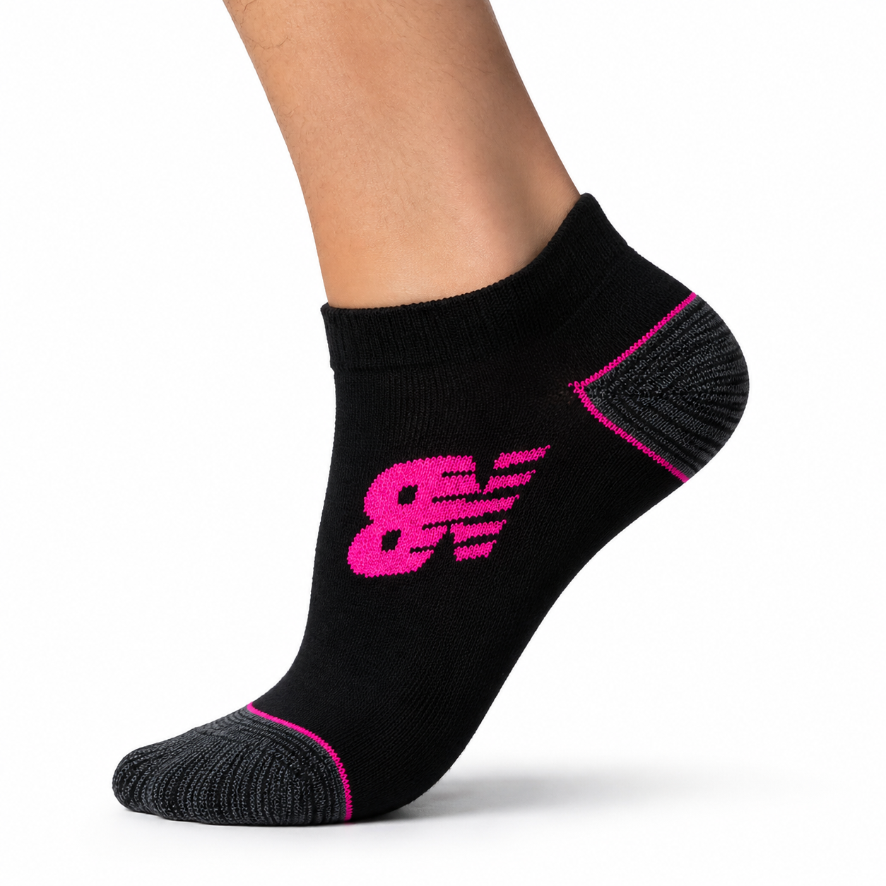 Medias de mujer de 6 pares New Balance negro con rosado